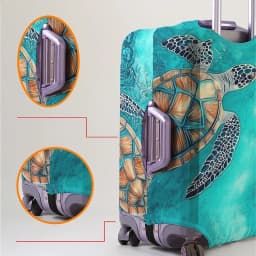 Double Turtle Deep-Sea Pattern Luggage Protection Cover, Suitable for 18-32 Inch Covers, Handle Gloves, Travel Accessory