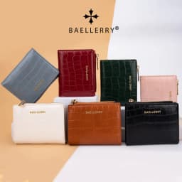 Baellerry Fashion Crocodile Pattern Women Wallet Multi Functional Card Bag Photo Folder Zero Wallet for Women's Birthday Gift