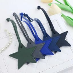 Customized Name Information: PU Leather Creative Five-Pointed Star Bag Decoration Pendant, Key Pendant, Bag Accessories
