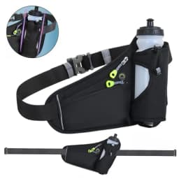Adjustable Sports Fanny Pack with Water Bottle Holder Multifunctional Outdoor Running Waist Bag for Hiking Cycling Fitness