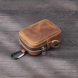 WERLLANDS Vintage Distressed PU Leather Hook Design Multi-Color Key Coin Pouch