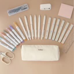 New Retro Corduroy Solid Color Pencil Case, Coin Purse, Artistic Minimalist Cosmetic Bag, High School Student Storage Bag