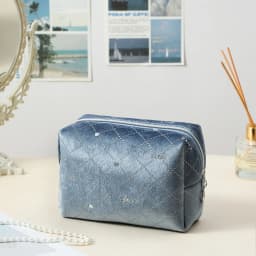 High Quality Portable Cosmetic Bag Hot stamping star pattern with Zipper Make Up Storage Bag Soft Velvet Women Toiletry Bag
