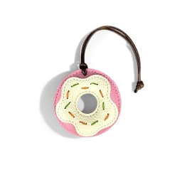 Pink Sweet Dessert Bag Charms-PU Leather Crossiant Donut Ice Cream Bag Car Keychain Home Decor, Sweet Gift for Girls-Y2K