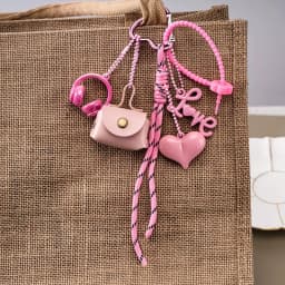 Maillard Braid Rope Pendant Exquisite Cute Leather Pendant Charm With Mini Bow Bag Women Luxury Bag Key Chain Mobile Phone Decor