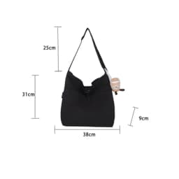 Fashion Travel Casual Nylon Tote Bag Drawstring Shoulder Bag Large Capacity Waterproof Crossbody Bucket Bag Women