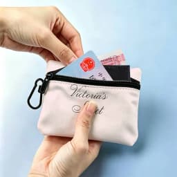 V-Victorias-Fashion-S-Secret Compact Oxford Cloth Zipper Pouch Detachable Carabiner Mini Coin & Key Wallet