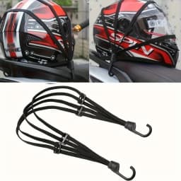 2Pcs/Set Travel and Cycling New Energy Binding Straps, Fixed Net, Elastic Motorcycle and Bicycle Hook Rope/Helmet Net Strap, Elastic Strap, Black Mesh Luggage Organizer, Secure Storage