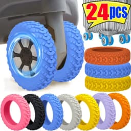 1/24Pcs Thicken Texture Silicone Wheels Protector For Luggage Reduce Noise Travel Luggage Wheels Cover Luggage Accessories