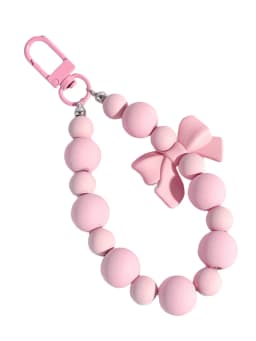 Pink Pearl Bow Keychain, Mobile Phone Chain, Earphone Bag, Anti-Lost Rope, Car Keychain, Beaded Pendant, Backpack Pendant Access