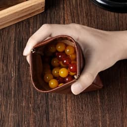 3 Size Options Genuine Leather Squeeze Coin Purse, Automatic Closing Jewelry Pouch, Multi-Size Mini Storage Bag for Small Items