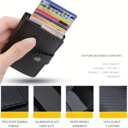 Wallet for Men Wallet with Slim Pop Up Card Holder Bifold Minimalist Smart Wallet RFID Blocking Credit Card Holder