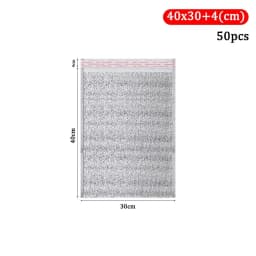 50Pcs/Pack Ice Cold Warm Aluminum Foil Bag Delivery Carrier Drink Storage Insulation Bag with Closure Food Thermal Cooler Bag