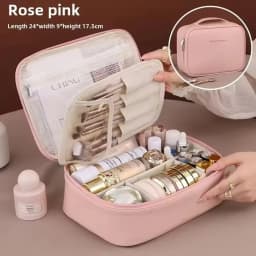 Women's Cosmetic Bag Makeup Bag Double Layer Large Capacity Luxury Cosmetics Organizer Travel Essentials Women's Cosmetic Bag