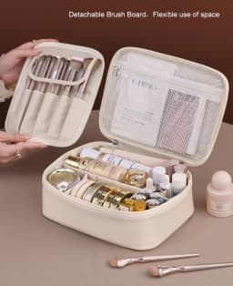 Women's Cosmetic Bag Makeup Bag Double Layer Large Capacity Luxury Cosmetics Organizer Travel Essentials Women's Cosmetic Bag