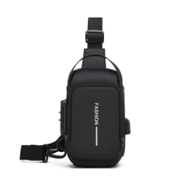 Durable Oxford Fabric Men's Sling Bag - Stylish Motorcycle Crossbody Chest Pack with Phone Pocket, Zip Closure for Daily Commute