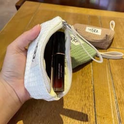 Japanese Cute Simple Waffle Change Bag Storage Bag Women's Wrist Bag