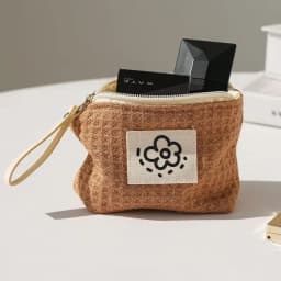 Japanese Cute Simple Waffle Change Bag Storage Bag Women's Wrist Bag