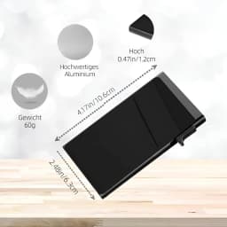 Men's Card Holder Ultra-thin Aluminum Wallet with RFID Protection and Coin Compartment