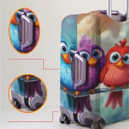 Rainbow Bird Pattern Luggage Protection Cover, Suitable for 18-32 Inch Luggage Covers, Handle Gloves, Travel Accessories