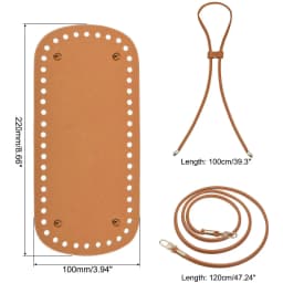 3Pcs DIY Purse Making Kit with Chain PU Leather Bucket Bag Base & Shoulder Strap Crochet Handbag Accessories 