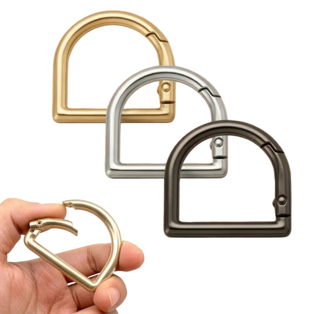 5-10 Pcs D Shape Type Spring Ring Openable Leather Bag Handbag Strap Buckle Connect Keyring Pendant Dog Chain Snap Clasp Clip 