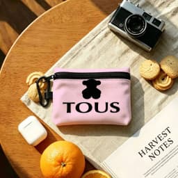 T-TOUS Sweet-Tender Portable Mini Oxford Cloth Coin Purse With Carabiner Hook Zipper Key Card Earphone Storage Wallet