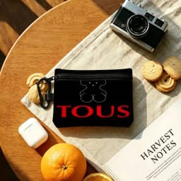T-TOUS Sweet-Tender Portable Mini Oxford Cloth Coin Purse With Carabiner Hook Zipper Key Card Earphone Storage Wallet