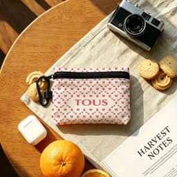 T-TOUS Sweet-Tender Portable Mini Oxford Cloth Coin Purse With Carabiner Hook Zipper Key Card Earphone Storage Wallet