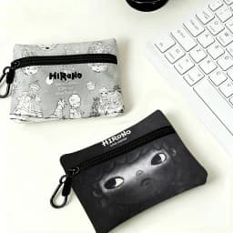H-Hirono Mysterious-Artistic Oxford Coin Wallet Detachable Carabiner Hook Compact Storage Bag For Outdoor Shopping Accessory