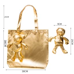 ECO Silver Coated Bear Cotton Filling Waterproof Tote High-Quality Reusable Grocery High Capacity Cotton Bag Shopping Bag