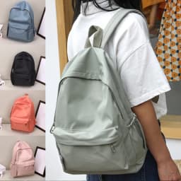 Simple Solid Color Lightweight Backpack Multifunctional Casual Bag for High School Students Perfect for School Travel Daily Use