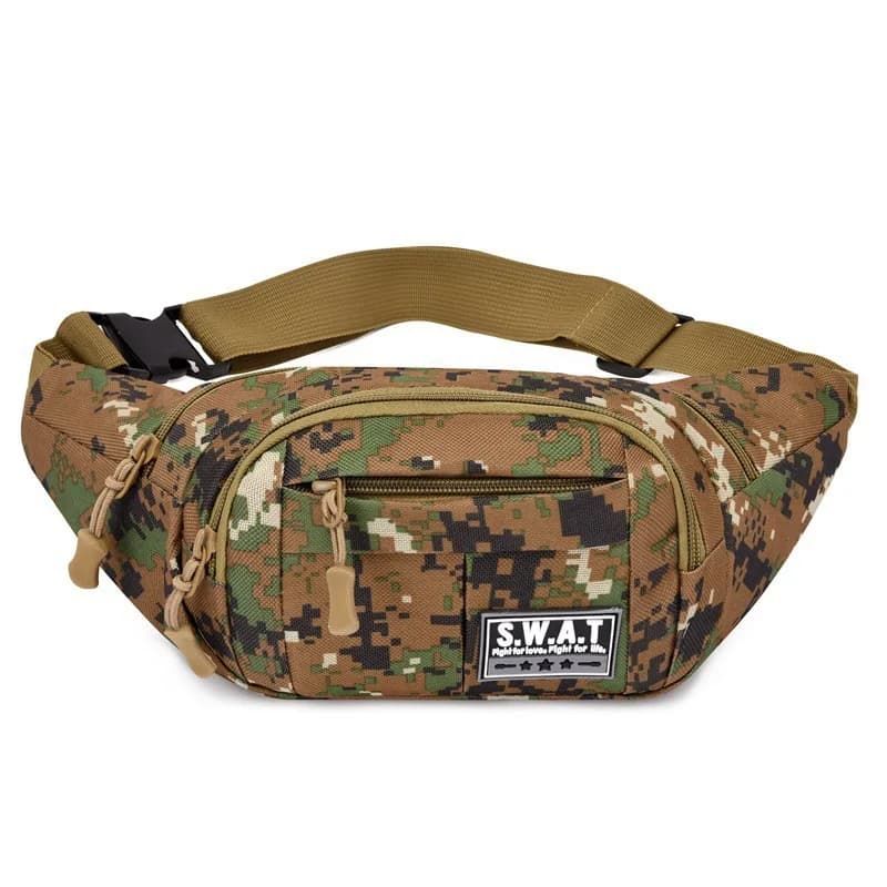 New Four Zipper Multi Layer Men's Waist Bag Outdoor Leisure Sports Women's Chest Bag Travel Mobile Wallet
