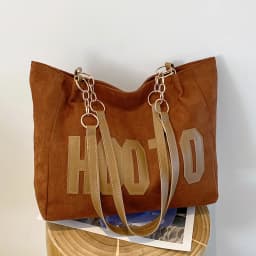 Solid Color Shoulder Bag, Trendy Letters Tote Bag, Canvas Campus Handbag for Women, Office,College,Work,Travel Hand Bags Bolsa