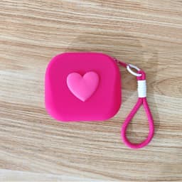 1pc Love Heart Storage Bag Silicone Coin Purse Wallet with Weaving Lanyard Portable Data Cable Earphone Organizer Key Pouch