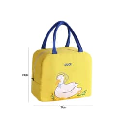Little Yellow Duck Lunch Box Bag, Insulated Lunch Bag, Portable Student Lunch Box, Aluminum Foil Layer, Thickened, Stain-Resistant Canvas Tote Bag, 1 Piece