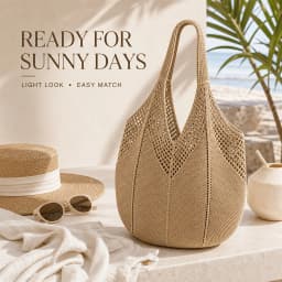 Lightweight Large Capacity Hollow Knitted Tote Bag, Crochet Shoulder Handbag for Beach Travel School, Mother's Day Gift for Mom
