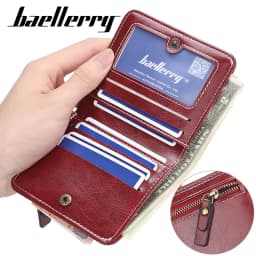 Baellerry New Short Women Wallets High Quality Slim Card Clips Zipper Female Coin Purses Photo Holder Mini Wallet For Girls