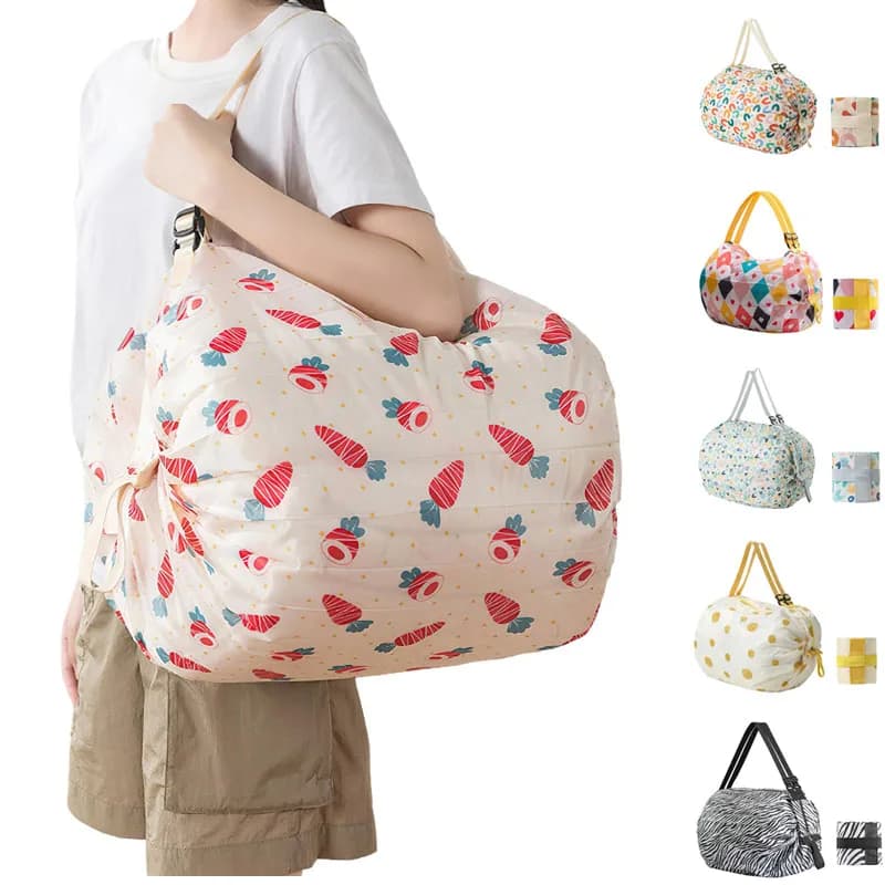 1pc Foldable Shopping Bags Foldable Storage Bag With Handle Portable Travel Camouflage Handbags Large Capacity Nylon Bag