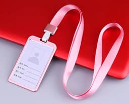 Fashion Card Cover Women Lanyard Aluminum Alloy Work ID Card Holder Business Work Card ID Badge Holder Metal Bags Case