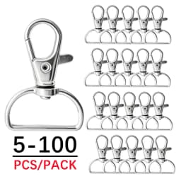 5/50/100PCS Swivel Clasps Lanyard Snap Hooks Key Chain Clip Hook Metal Lobster Claw Clasp for Keychain Sewing Jewelry DIY Crafts