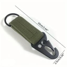 3Pcs Tactical Carabiner Outdoor EDC Keychain Nylon Webbing Keys Holder Camping Backpack Belt Hook Hanging Buckle Muilter Clip