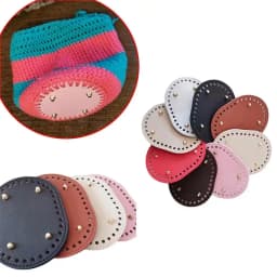 14.5x11cm Oval Bottom for Knitted Bag PU leather Bag Base Handmade Bottom With Holes Diy Crochet Bag Bottom accessories