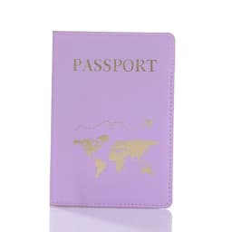 PU Leather Passport Cover For Men & Women World Map Travel Passport Case Organizer - Protective Card Holder ID Document Covers