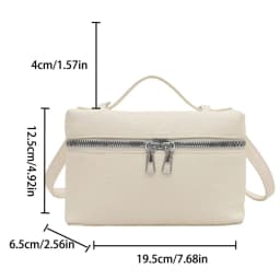 Simple and Luxurious Solid Color Box Bag Litchi Pattern Soft Hand-held Diagonal Cross Bag Daily Commuting Versatile Square Bag