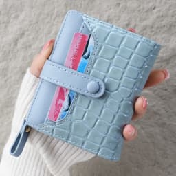 Mini Crocodile Print Clutch Wallet, Short Credit Card Holder, Women's Card Case & Coin Purse