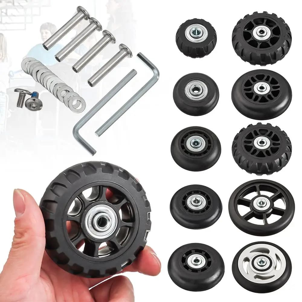 2Pcs Universal Replace Wheels Suitcase Parts Durable Replacement Axles Caster Wheel Repair Tools Kit Silent Caster With Screw
