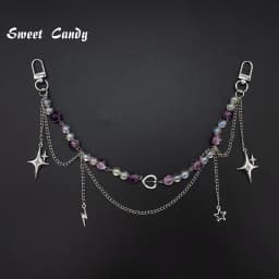 Adjustable Detachable ITA Bag Double Chain Star Heart Pendant DIY Bag Decorative Chain Pain Bag Charm Fashion Waist Chain