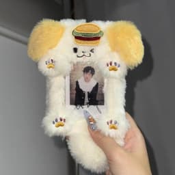 Cute Cartoon Rabbit/Dog/Cat Plush Photocard Case Photo Card Holder Portable INS Card Case Students Idol Photos Protective Cover