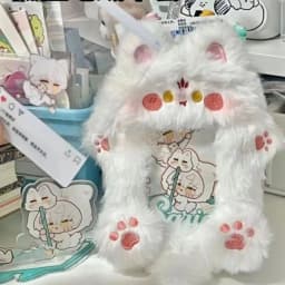 Cute Cartoon Rabbit/Dog/Cat Plush Photocard Case Photo Card Holder Portable INS Card Case Students Idol Photos Protective Cover